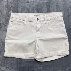Crafted By Lee Cuffed Denim Shorts Women’s‎ Size 32 White Shorts